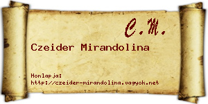 Czeider Mirandolina névjegykártya